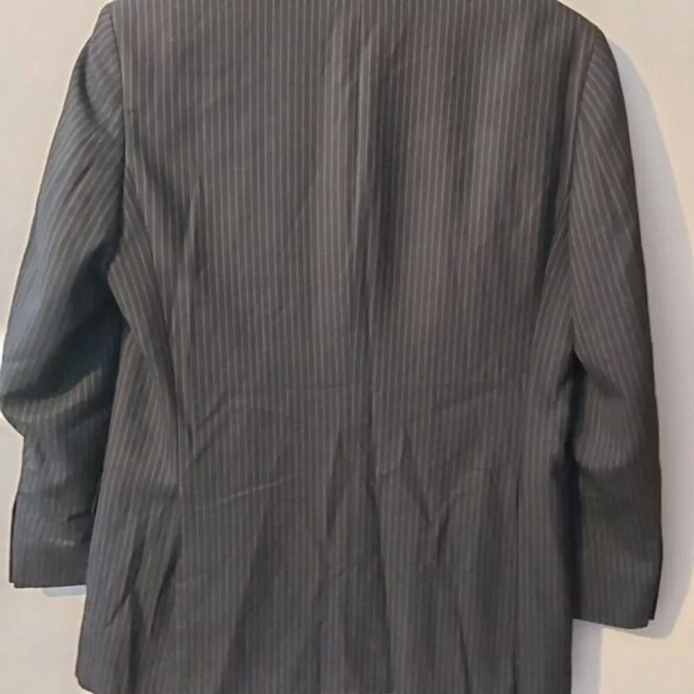 Henry‎ Uomo Men's Suit Blazer Sport Coat Jacket 40R Black Pinstripe Classic
